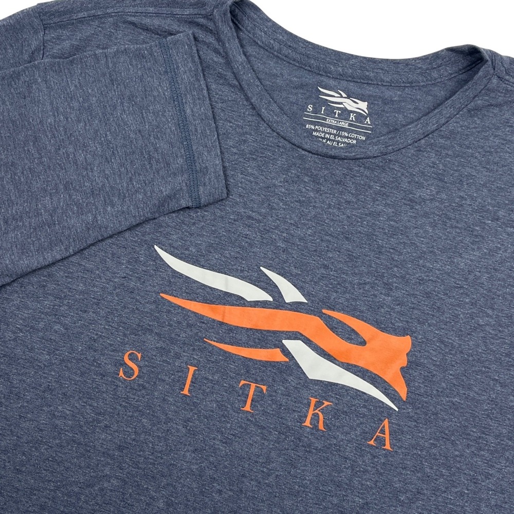 Sitka Gear Mens Logo Long Sleeve T-Shirt Blue Heather XL 20091 Hunting Outdoor